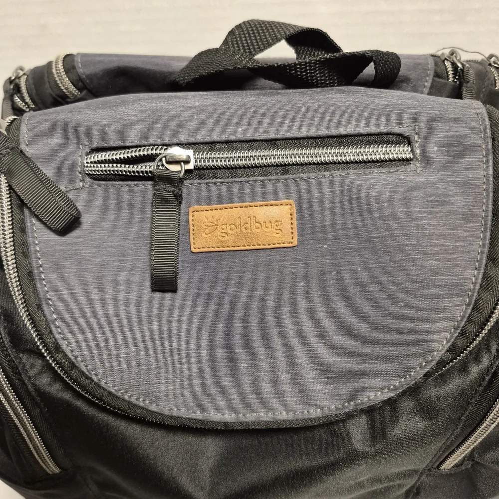 Goldbug‎ Diaper Bag Backpack Stroller Bag Gray Black Multi-Pocket Travel